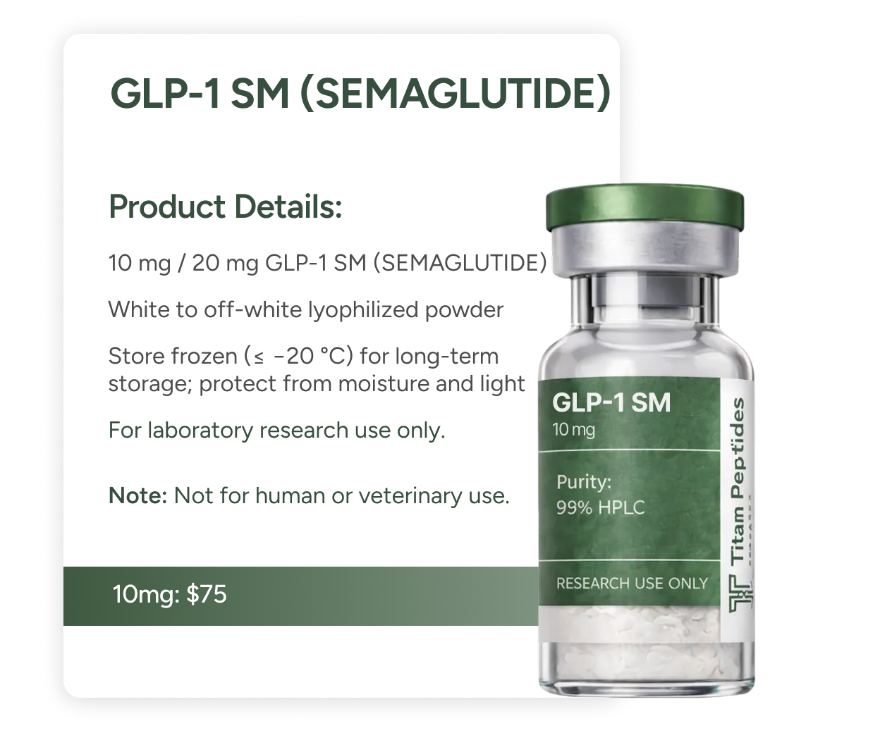 GLP 1 SM Peptide bottle